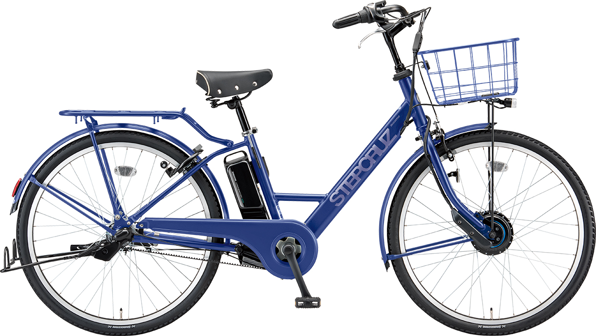 通学・通勤向け電動アシスト自転車 ステップクルーズ e E.Xバイオレットブルー色の写真