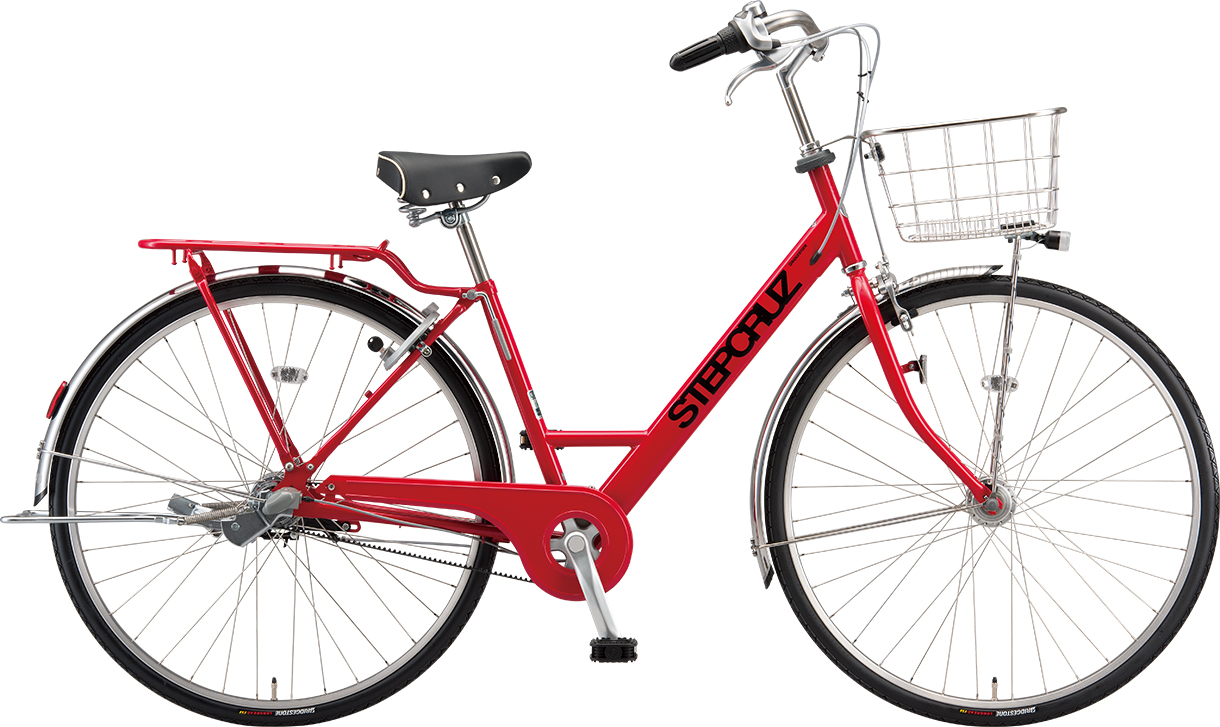 通学・通勤向け自転車 ステップクルーズ デラックス F.Xアクティブレッド／ベルトモデル色の写真