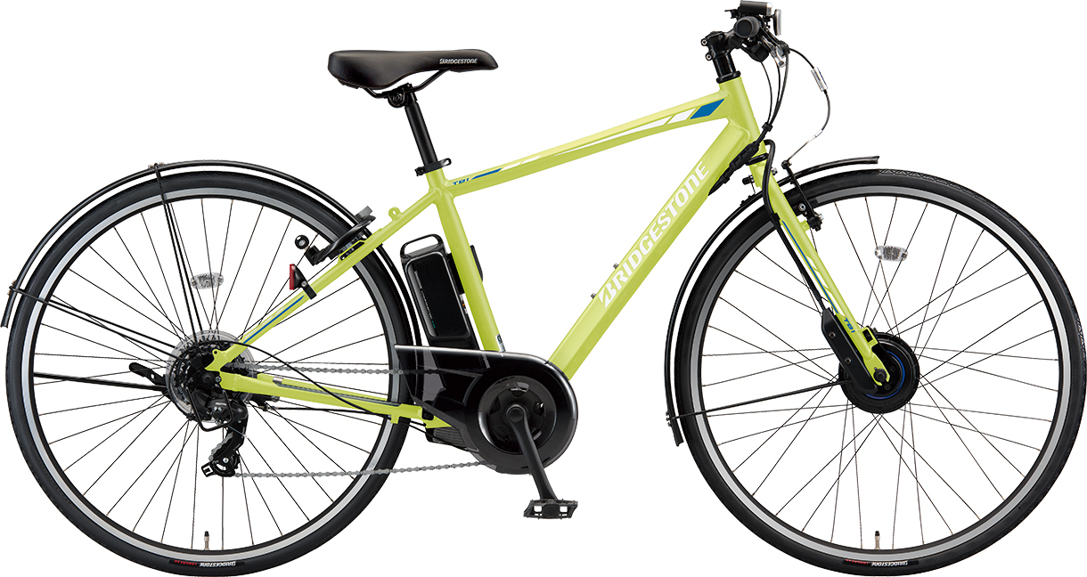 スポーツ向け電動アシスト自転車 ティービーワン e T.Xネオンライム（ツヤ消しカラー）色の写真