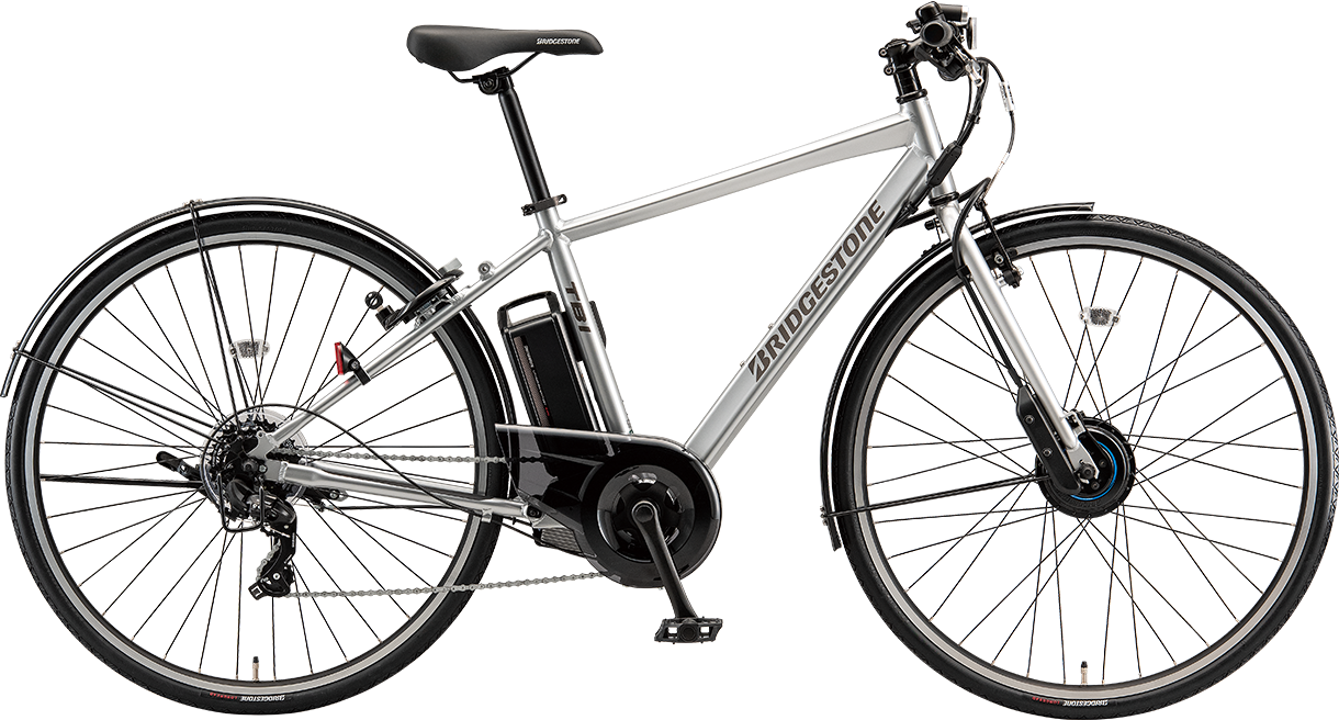 スポーツ向け電動アシスト自転車 ティービーワン e M.ブリリアントシルバー色の写真