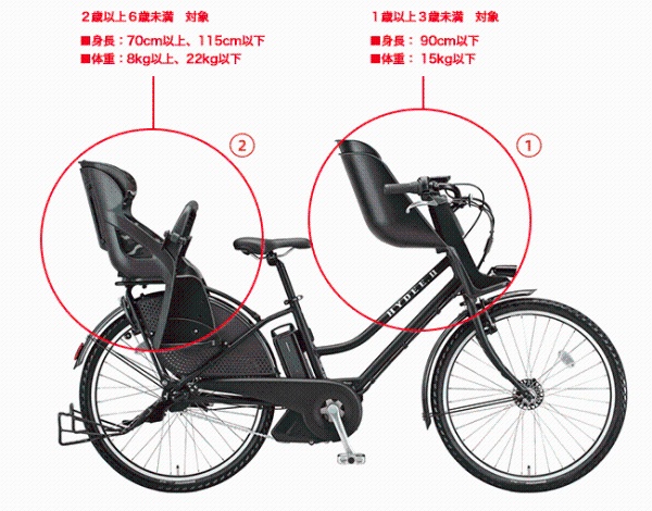 ブリヂストン ハイディー 2 26インチ 3人乗り 8.7ah 電動自転車