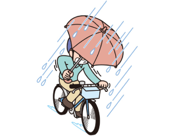 傘差し運転禁止のイメージ