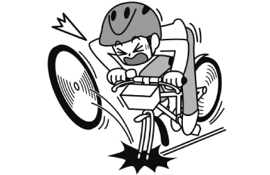 走行中に車輪が外れると事故・ケガをおこすおそれがあり危険です。