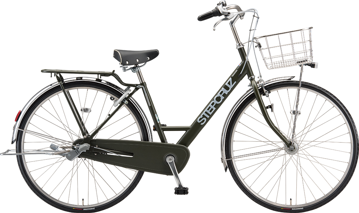 通学・通勤向け自転車 ステップクルーズ デラックス T.Xマットカーキ(ツヤ消しカラー)/チェーンモデル色の写真