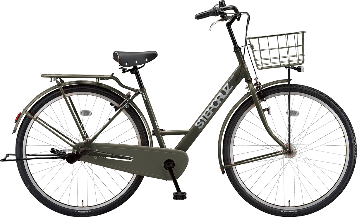 通学・通勤向け自転車 ステップクルーズ T.Xマットカーキ(ツヤ消しカラー)色の写真